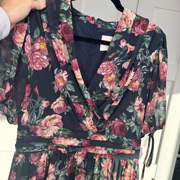 Gal Meets Glam Ashlynn floral print chiffon maxi Size 4 (q1) - Picture 5 of 9